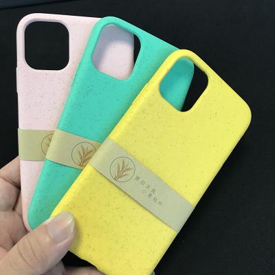 China 2022 Shockproof Eco-friendly Biodegradable TPU Phone Cases For iPhone 11 12 13 PRO MAX Wheat Straw Biodegradable Phone Case for sale