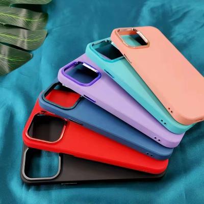 China Amazon Best Selling Shockproof TPU Case For iPhone 13 Soft Silicone Phone Case Electroplate Camera Ring Microfiber Cloth Cellphone Case for sale