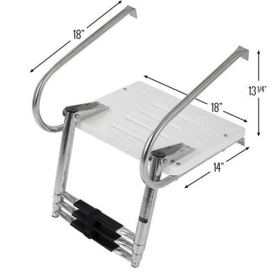 China Marine Welded Stainless Steel Swimming Pool Stainless Steel Step Ladder For Boat for sale