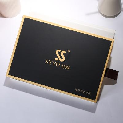 China High End Skin Care Product Packaging Box Recyclable Printed Silver Cardboard Swept Heaven And Earth Cover Custom Cosmetic Gift Box for sale