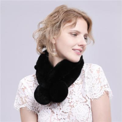 China Environmental Protection Safe Weaving Technology Excellent No Fade Durable Rex Rabbit Fur Scarf for sale