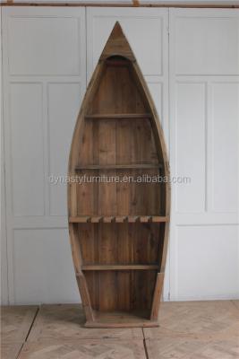 China Vintage French Wall Country Wooden Boat Shape Book Shelves for sale