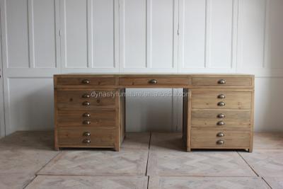 China Living Room Furniture Design Solid Wood Wooden Desk With Chest Of Drawers for sale