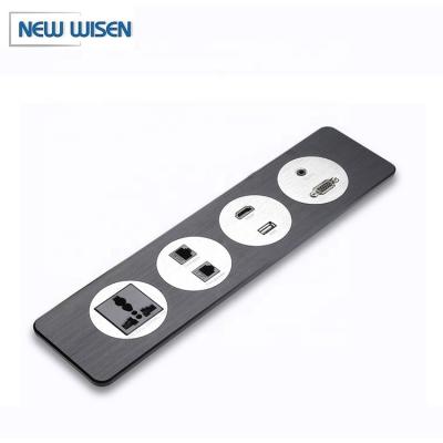 China Wall Mounted Office Desk Plug Sockets with Standard Grounding and USB Charger for sale