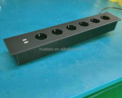 China Flush Multimedia USB Desktop Usb Socket Embedded Box for sale