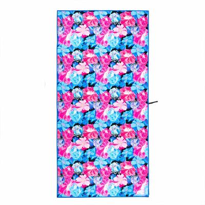 China Compressed Outdoor Sport Printed Sublimated Microfiber Beach Bath Towel for sale