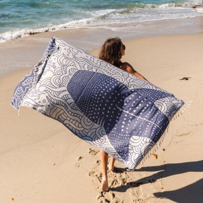 China Turkish Compressed Large Size Quick Dry Oversized Soft Towel Blanket Sand Proof Beach Cotton Beach Towel 100% Light Weight Bath Towel for sale