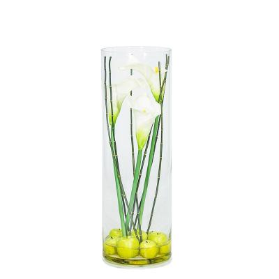 China Traditional High Quality Clear Handcrafted Flower Tall Glass Vases for Wedding Centerpieces for sale