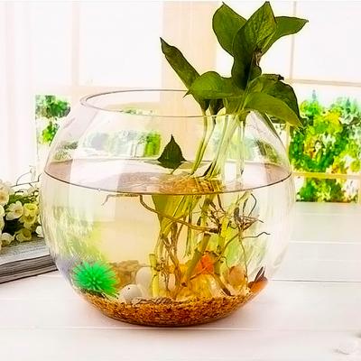 China Traditional Hot Sale Convenient Luxury Fish Bowl Clear Round Glass Aquarium For Home for sale