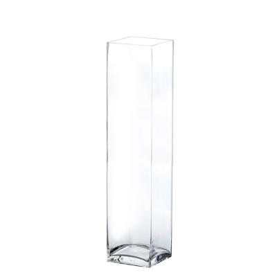 China Traditional Amazon Sale Clear Tall Square Glass Vases for Wedding Party Centerpieces Decoration for sale