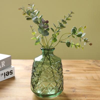 China Traditional Hot Sale Modern Glass Translucent Flower Vase Small For Table Home Decoration for sale