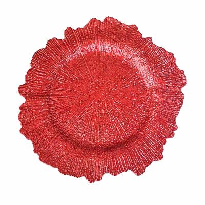 China Reef Sustainable Charger Dish Plastic Charger Plates Table Decorative Wholesale Cheap Western Wedding for sale