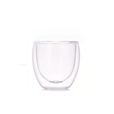 China Viable Hot Selling Reusable 250ml Borosilicate Glass 100 Centigrade Clear Espresso Tea Cup Glass Manufacturers for sale