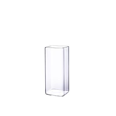 China Viable Wholesale Single Square Coffee Cup Borosilicate Glass Clear Tea Cup Without Handle for sale