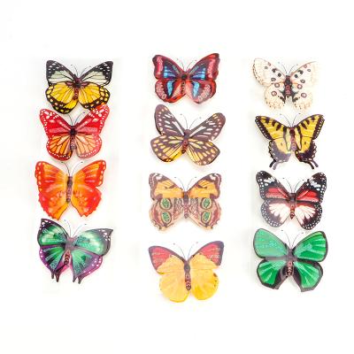 China Wholesale Christmas Colorful Butterfly Ornament 3d Butterfly Wall Sticker Home Decor Birthday Party Backdrop Banner for sale