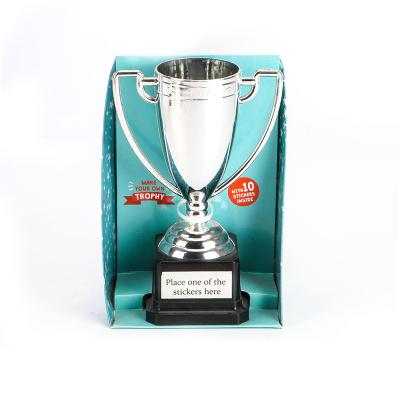 China Custom Design Customized Sports Cups Trophies Silver Medal Awards Customized Cup Trophy for sale