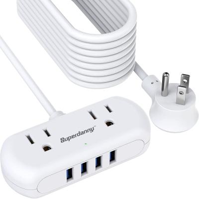 China 4 USB Ports 2 AC Outlet Factory Directly Provides 2 Plugs Power Board Surge Protector 4 USB Charging Ports for sale