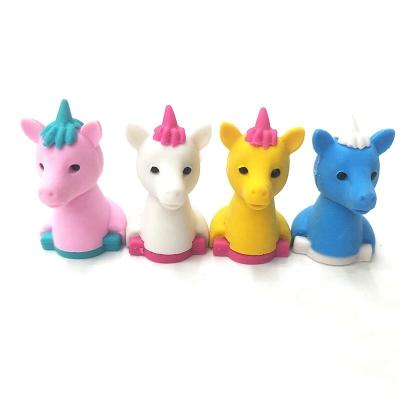 China Cheap good quality office eraser price unicorn eraser stationery school office supplies eraser kawaii 3d shaped colorful erasers for sale