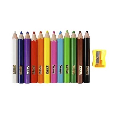 China office & School Pencil Hot Sales Mini Golf Rainbow Colored Pencil Half Size Set 12 For Kids Color Wooden Pencil for sale