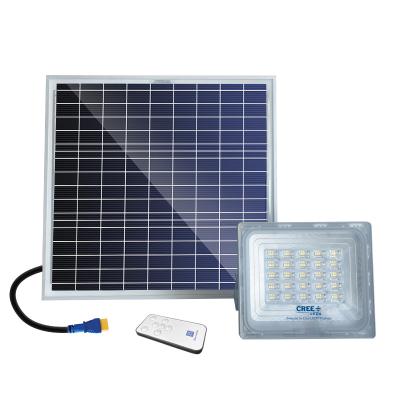 China Waterproof ABS Ip67 25w 40w 60w 100w 200w Road LED Remote Control Solar Flood Light for sale