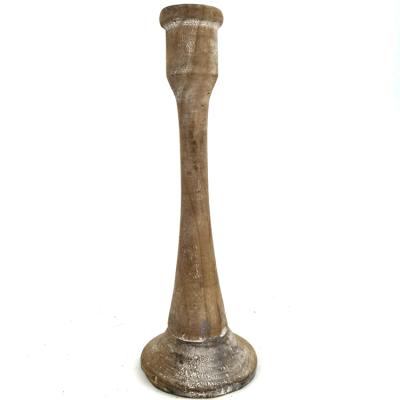 China FIRWOOD & IRON Top Decorative Wood Candle Holder Home Party And Wedding Decor Candlestick for sale