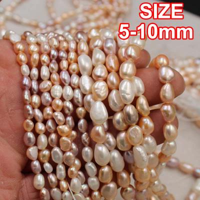 China Pearls For Jewelry Making 5-10 Mm Long Pearl Rice Shaped Irregular Baroque Baroque Wholesale, Double Sided Light Freshwater Pearl for sale