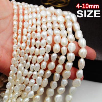 China Pearls For Jewelry Making Wholesale 4-10mm High Quality White Nucleated Large Size Baroque Freshwater Pearl for sale