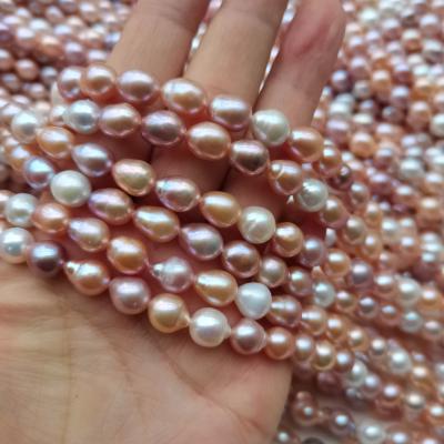 China Wholesale Drop Shaped Pearl 8-9mm Mixed Color Heterogeneous Baroque Loose Natural Freshwater Pearl Beads for sale