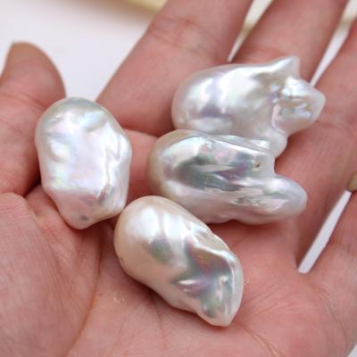 China Pearl Jewelry DIY Production Natural Freshwater Pearl Loose Beads Without Holes, About 20*30mm, DIY Earrings, Baroque Pearls for sale