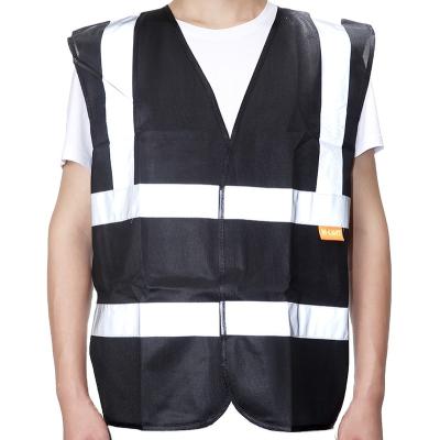 China Cheap Black Water Proof BSCI Safety Reflective Vest With Pockets For Work Wear for sale