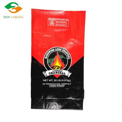 China 20LB Biodegradable Paper Laminated PP Woven Sack Hardwood Chip Charcoal Kraft Paper Bags MINCHENG Mexico Design for sale