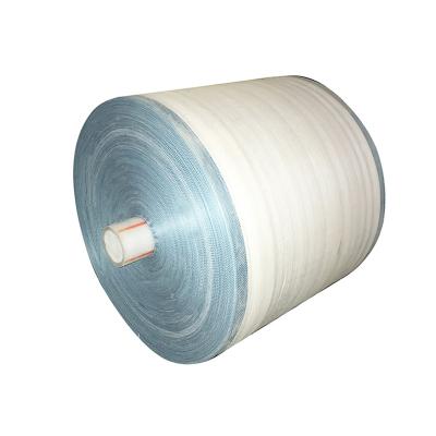 China BIODEGRADABLE Customized White PP Woven Roll With Blue Stripes On 2 Sides for sale