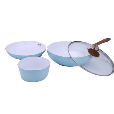 China Sustainable Non Stick Granite Non Stick Cast Iron Pans Aluminum Cookware Set Aluminum Non Stick Cookware Set for sale