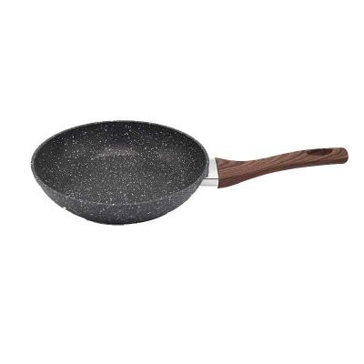 China Durable Aluminum Non-stick Chinese Fry Pan Wok Non Stick Aluminum Woks and Stir-fry Pans with Glass Lid for sale