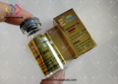 China Metallic Golden Pharma Laser Name Glass Pharmacy Bottle Labels Printing Custom Logo Brand for sale