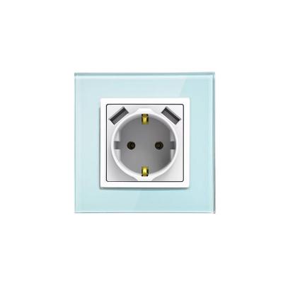 China 2021 Hot Sale Residential / General Purpose Schuko Power Socket With Dual Usb Port for sale