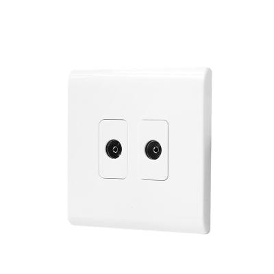 China British TV Socket 2 Band TV Socket Outlets - White High Quality Electric TV Socekts W83 /2TV for sale