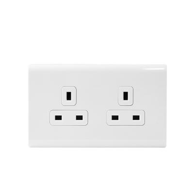 China Classic UK Wall Socket 13A 250V 2 Strip BS Plug Outlets - White Wall Sockets for sale