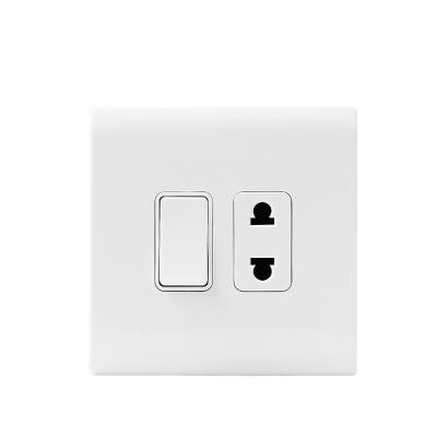 China Mordern Wall Switches and 16AX 250V 1+10A 2 Pin Socket Strip Switch - White UK Switches for sale