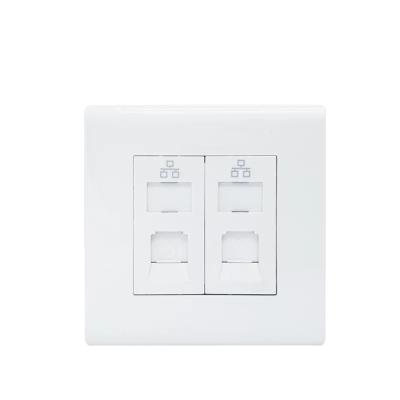 China PC RJ45 LAN Socket Outlets White 2 Strip Information UK Best Price Wall Socket Outlets for sale