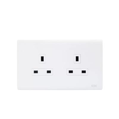 China PC 2 Strip BS Plug Outlets White Modren Popular China Power Outlet 250V 13A Wall Socket for sale