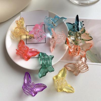 China Clip 2022 New Plastic Hair Butterfly Small Clear Acrylic Hair Clips Hair Claws for sale