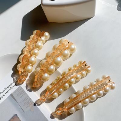 China Cut New Korean Women Hair 2022 Luxury Shiny Pearl Hair Claw for sale