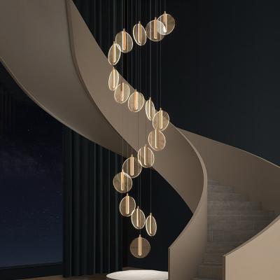 China Modern Contemporary Acrylic Spiral Shade LED Round Luxury Chandelier And Pendant Lights For Villa for sale