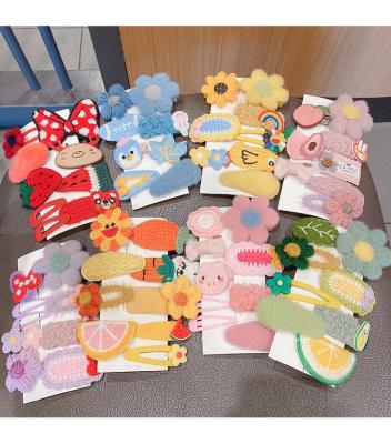 China Ring Wholesale Cute Baby Cartoon Rotating Adjustable Hair Clips Set Party Cartoon Plush Hairpins Clips Color Side Clip Baby Hair Accessories Kids for sale