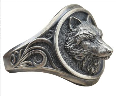 China CLASSIC Cool Style Cheetah Ring Stainless Steel Men's Factory Direct Selling Coyote Animal Ring for sale