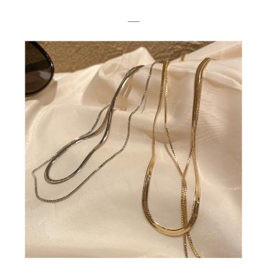 China 2022 Vintage Retro Snake Name Necklace Double Plated Light Chain Necklace Luxury Hip Hop Soft Necklace for sale