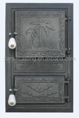 China Cast Iron Mount Fireplace Doors With Black Color for sale