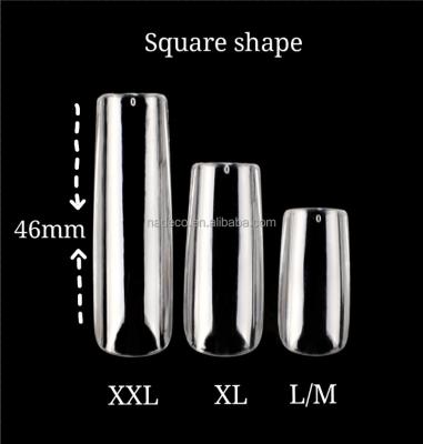 China Coffin Square Gel XXL Nadeco Square Nail Straight Side Tips Soft C-Curve Eco-friendly Material Full Cover for sale