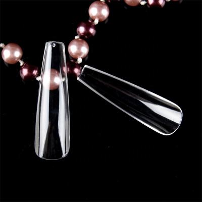 China Nadeco Eco-friendly Material Strong Fake Nail Tips Soft Gel Extra XXL Length Ballerina Shapes Nail Tips Press Nail for sale